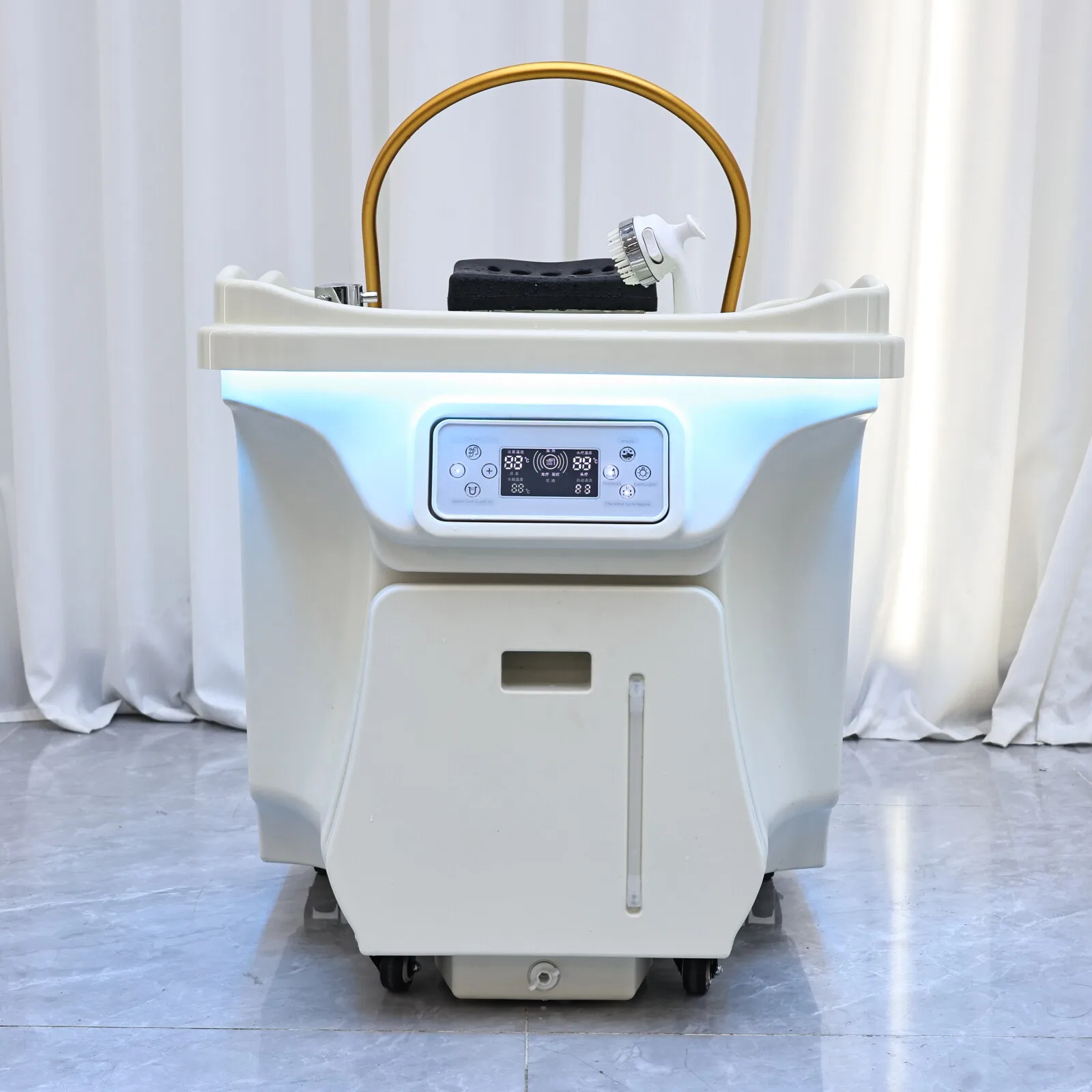 Head SPA Shampoo Basin with 60L Water Storage Tank, Water Heating, No Need to Connect Water Pipe, Head SPA Basin for Massage Bed