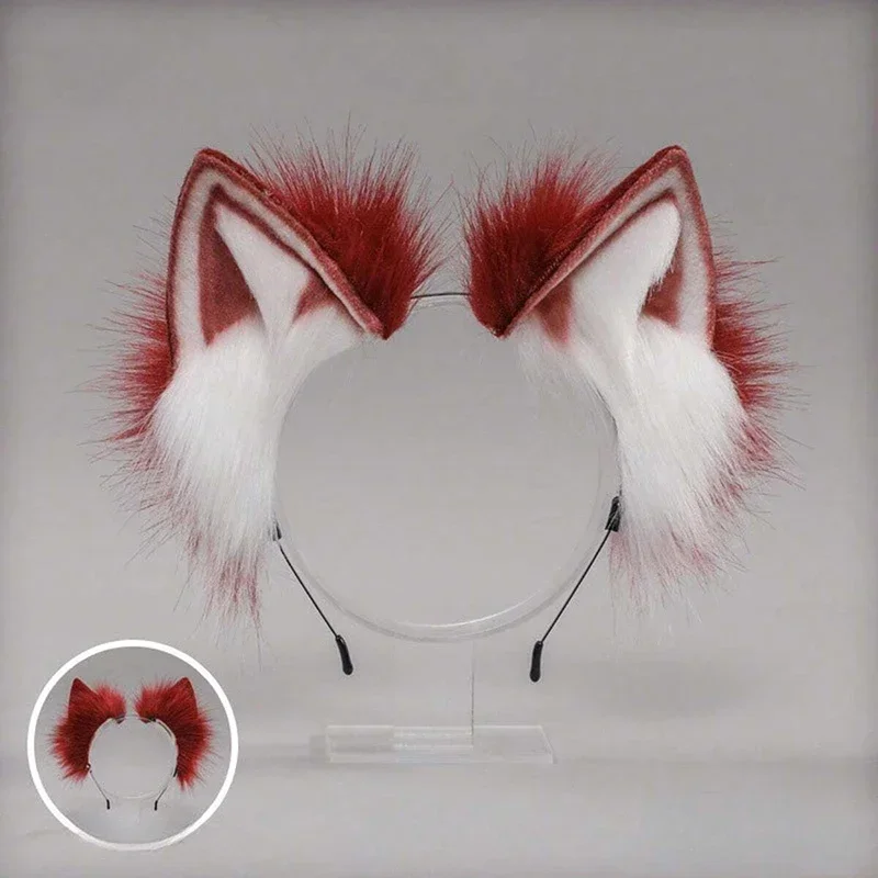 Diadema con orejas de zorro para mujer, tocado con orejas de gato Kawaii, accesorios para el cabello para Cosplay, aro para el pelo para fiesta de Halloween, accesorios para disfraz de juego de rol