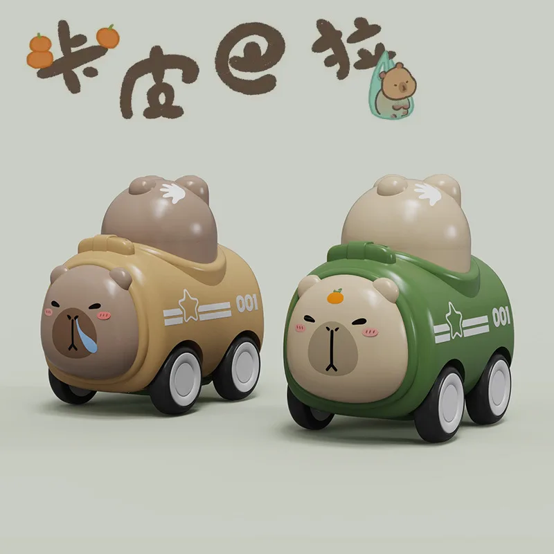 

Мультяшная капибара, автомобиль с изображением животных, игрушка для детей, обучающая инерционная машина, милое животное, раздвижная машина с откатным механизмом, подарок для детей