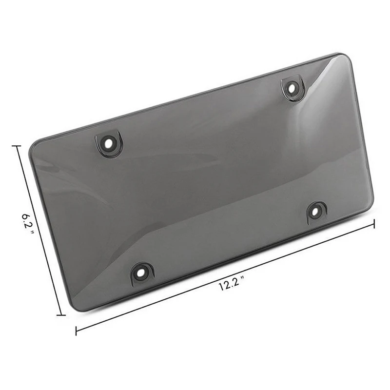 Smoked Clear Tinted License Plate Cover Frame Flat Bubbled Car Shield Anti UV Waterproof Durable Universal Protector