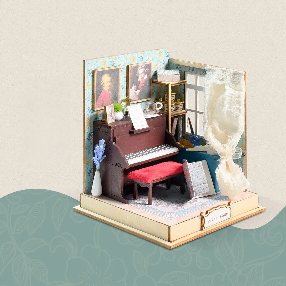 ชุดบ้านจิ๋ว DIY สำหรับห้องนอน - โมเดลงานฝีมือทำมือ ของขวัญงานประดิษฐ์ตกแต่งสุดสร้างสรรค์สำหรับบ้านตุ๊กตาและตั้งโชว์บนโต๊ะ