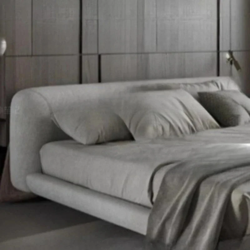 180x200cm king size frame berber Fleece Double bed fabric art modern luxury 2 people marriage bed queen wooden bedroom furniture