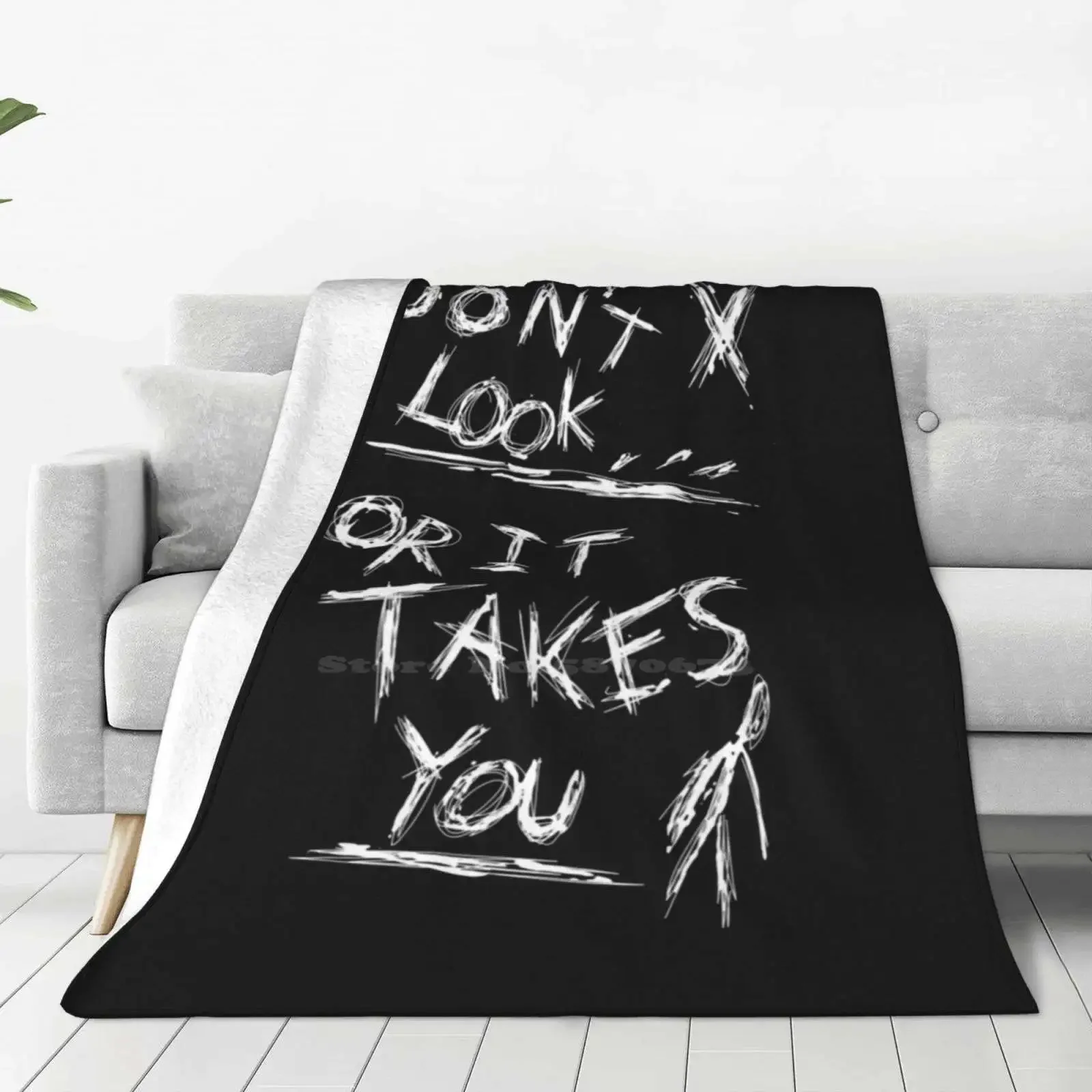 Slenderman Pages-Don't Look ( White Version ) Hot Sale Printing High Qiality Warm Flannel Blanket Slenderman Creepypasta Jeff