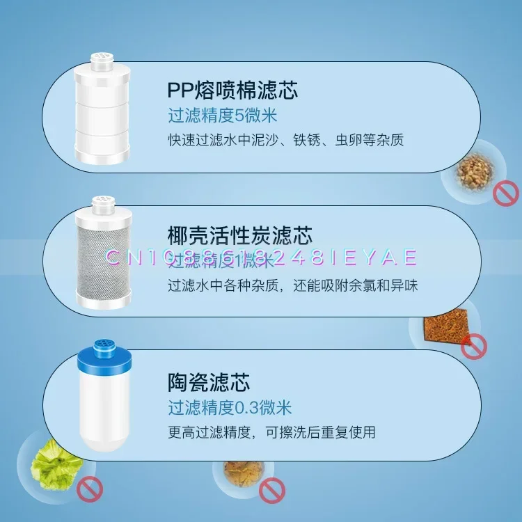 Household Shower Filter Bath Tap Water Pp Cotton Activated Carbon To Remove Residual Chlorine Mixing Shower Water Purifier