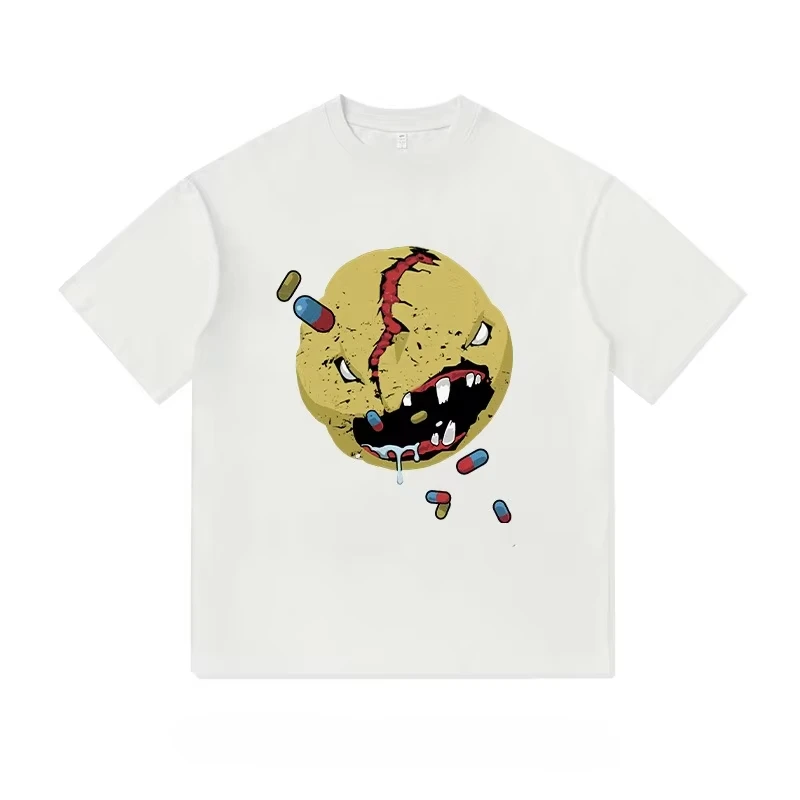 AKIRA The Clowns Gang Logo Graphic T‑Shirt Retro Cyberpunk Anime Print Unisex Short Sleeve Oversized Streetwear Casual Tops