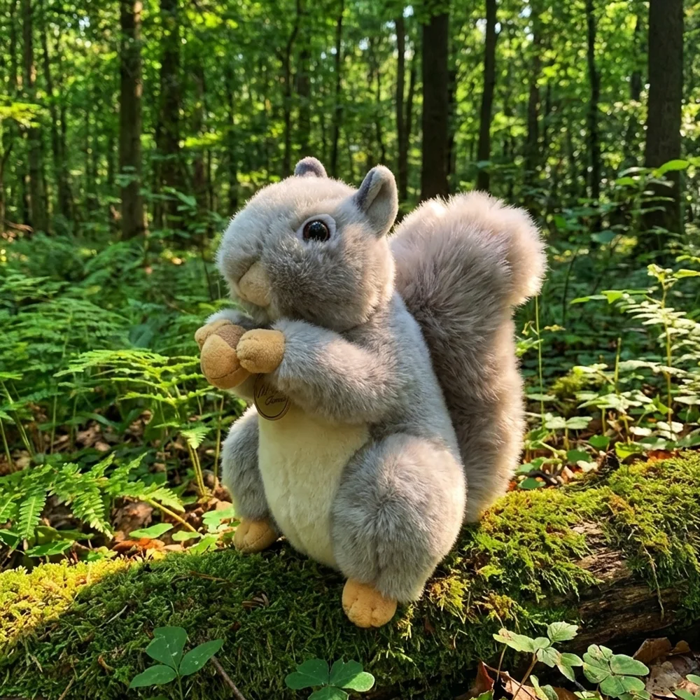 Juguete de peluche de ardilla de simulación de 20cm, ardilla de peluche con conos de pino son los mejores juguetes para amigos y niños, regalos de vacaciones