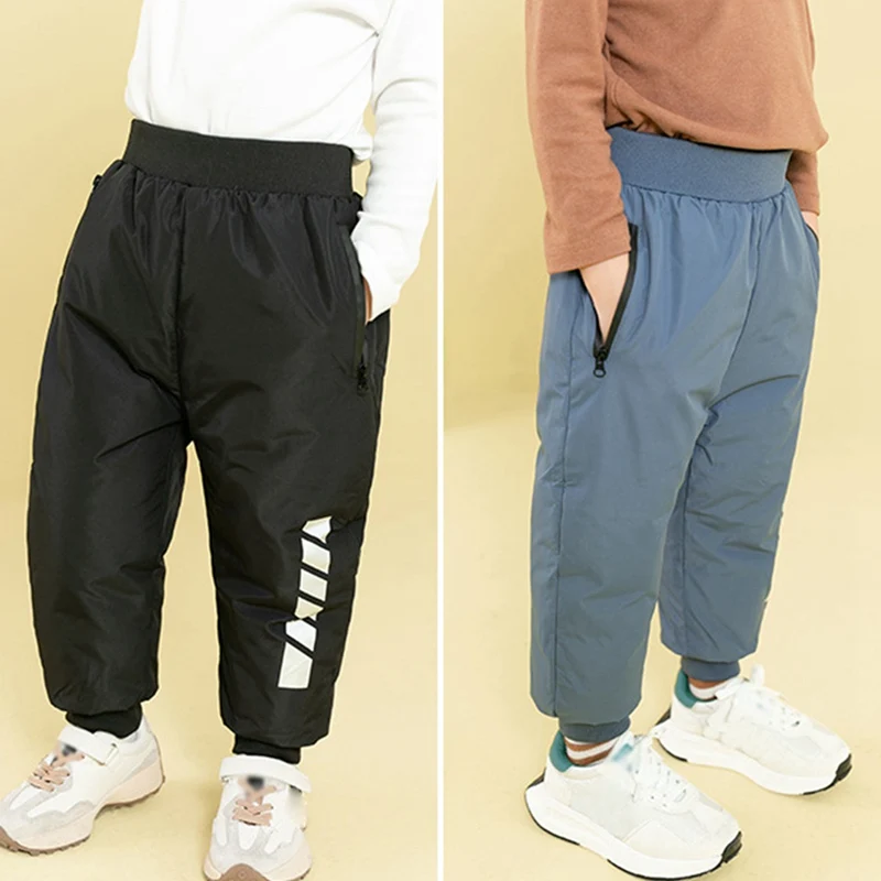 

Winter Children Boy Warm Fleece Pants Cotton Elastic Waist Toddler Boy Sweatpant Loose Casual Kids Boy Sports Pant