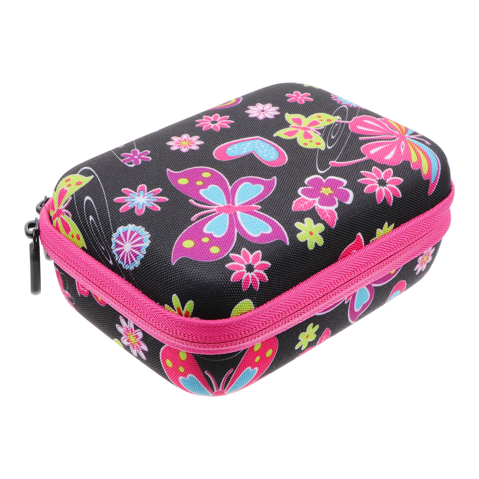 

1 Set Diamond Box Zipper Cover Organizing Rhinestones Beads Jewelry Painting Accessories Container Black Butterfly Pattern Case