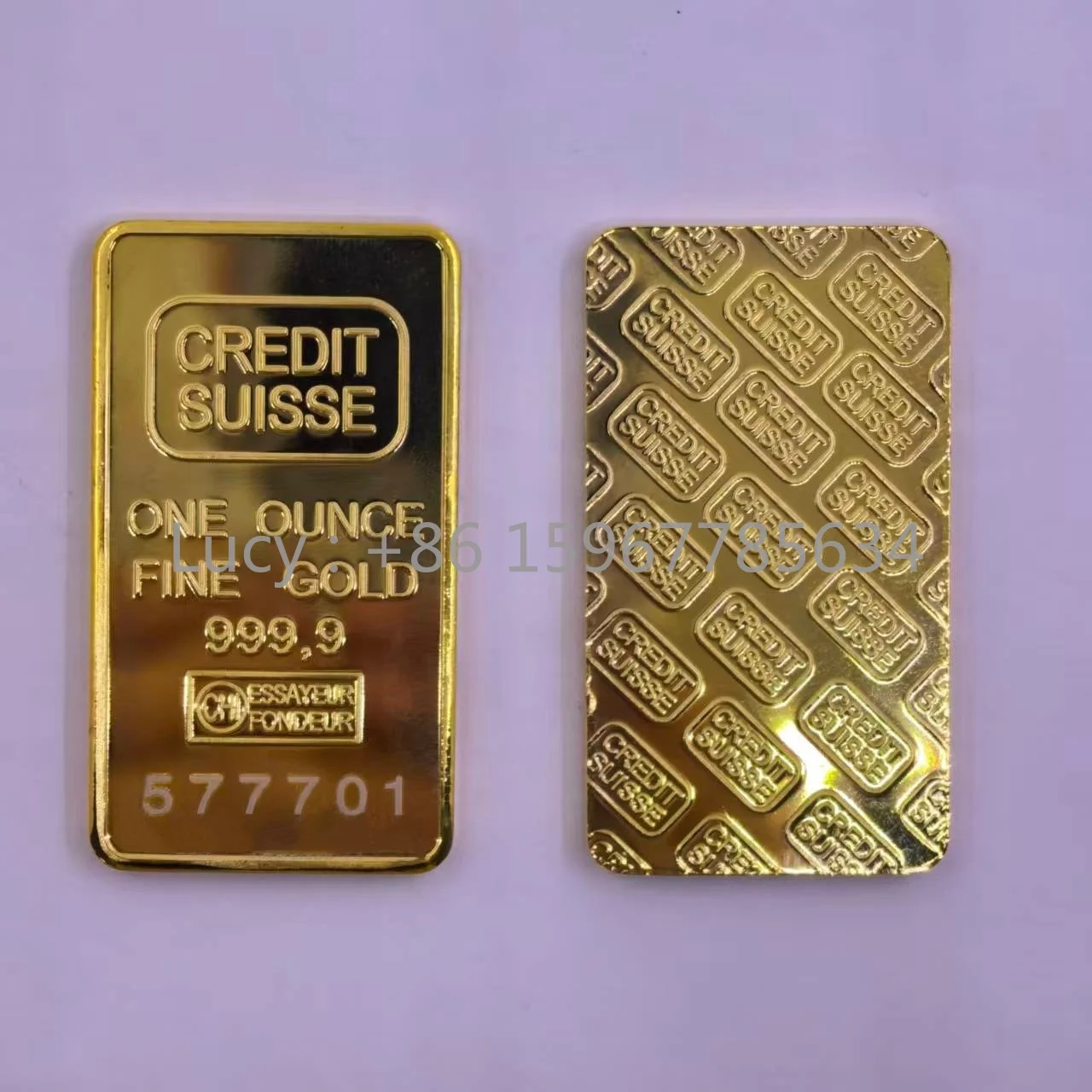 1 Ounce Fake Gold Bar Switzerland Credit Gold Bullion Bars Independent Serial Number Collectibles Bar Gifts Crafts