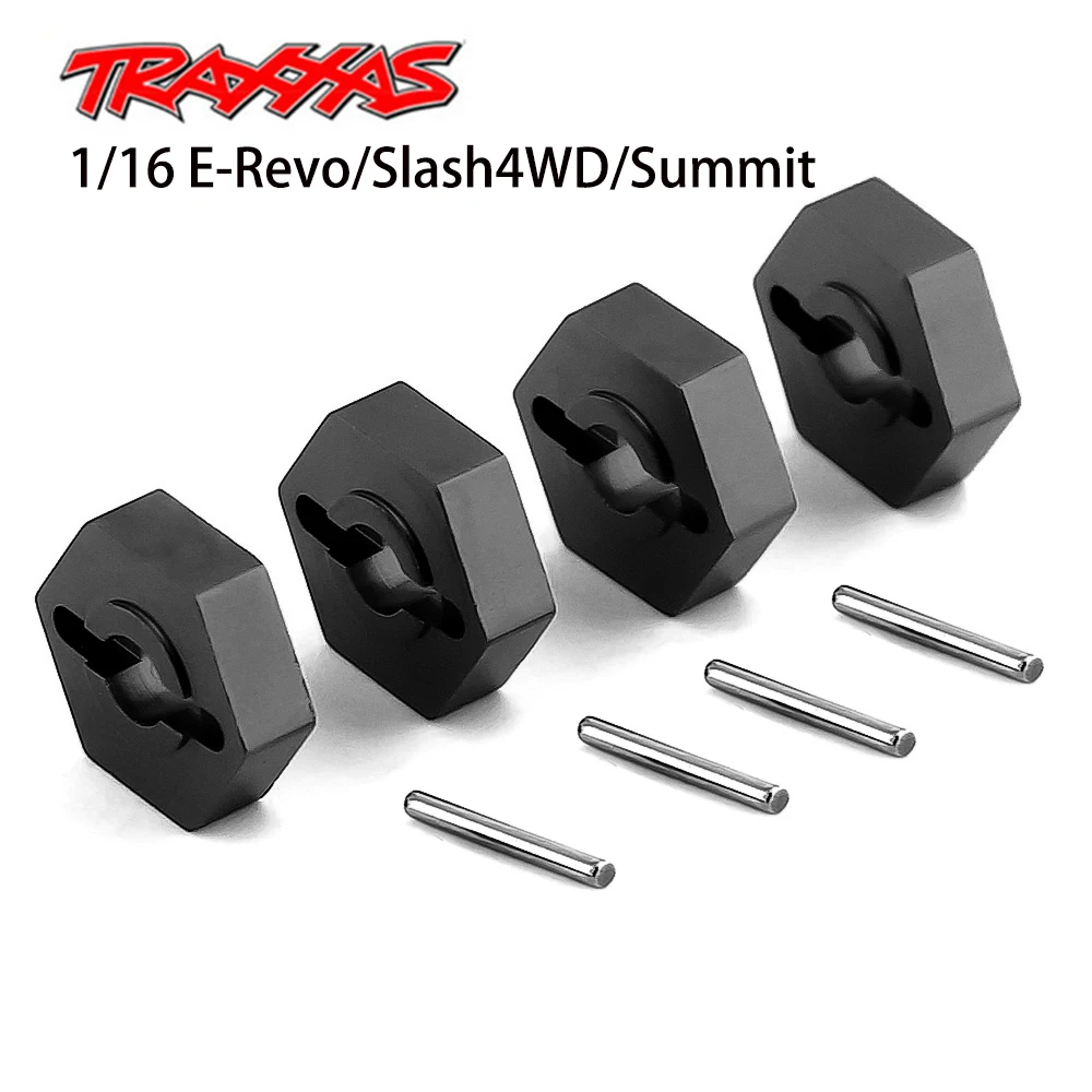 4 Pieces RC Cars Upgrade Aluminum Alloy Wheel Hub Adapter 7154 12mm Hex Diamete For Hobby 1/16 Scale Traxxas Slash