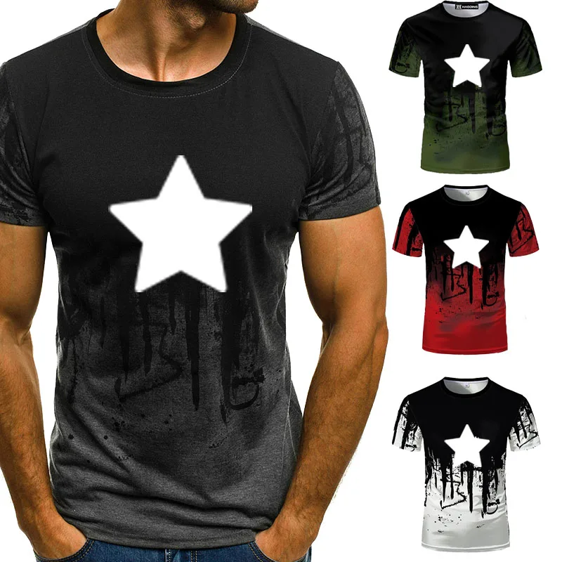 

Club gradient color men's T-shirt summer fashion sports quick drying short sleeved fashion top loose casual top