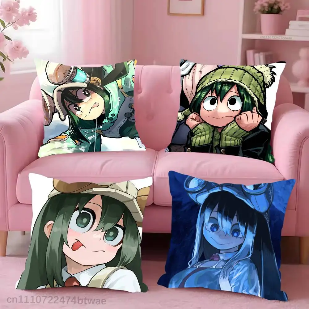 MHA A-Asui Tsuyu Cute Pillow Case Cover Square Sofa With For Pattern Comfortable Cushion suitable Of Room