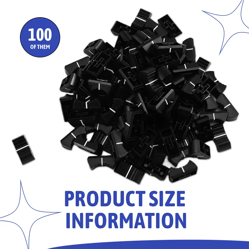 RISE-100Pcs Fader Knob Caps Foraudio Equipment، معدات DJ، وأغطية منزلقة لوحدات التحكم المختلطة