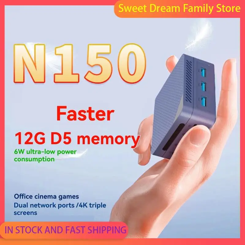 SDFC-ZX06 Twin Lake N150 Win11 Mini Pc Win11 12GB LPDDR5 4800Mhz Dual LAN Dual HD Display Port كمبيوتر مكتبي للألعاب