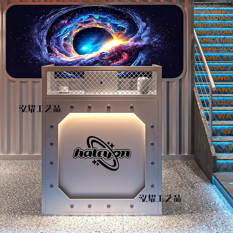 

YFY industrial style retro cash register, iron iron small counter, catering welcome desk, clothing store front desk, small bar