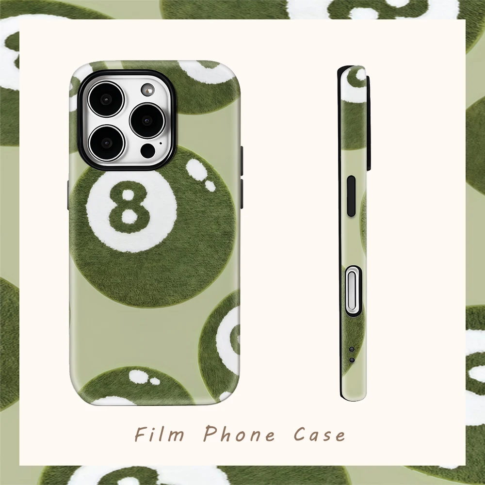 Olive 8-Kugelmuster-Handyhülle für iPhone 17AIR 16E 16 15 14 13 12 11 17 Pro Max Plus Doppelschichtige Rückseite