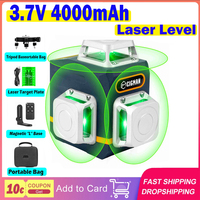 CIGMAN CM-701 EU-Plug 3x360° Self Leveling Laser Level 100ft 3D Green Cross Line Rechargeable Battery Remote Control