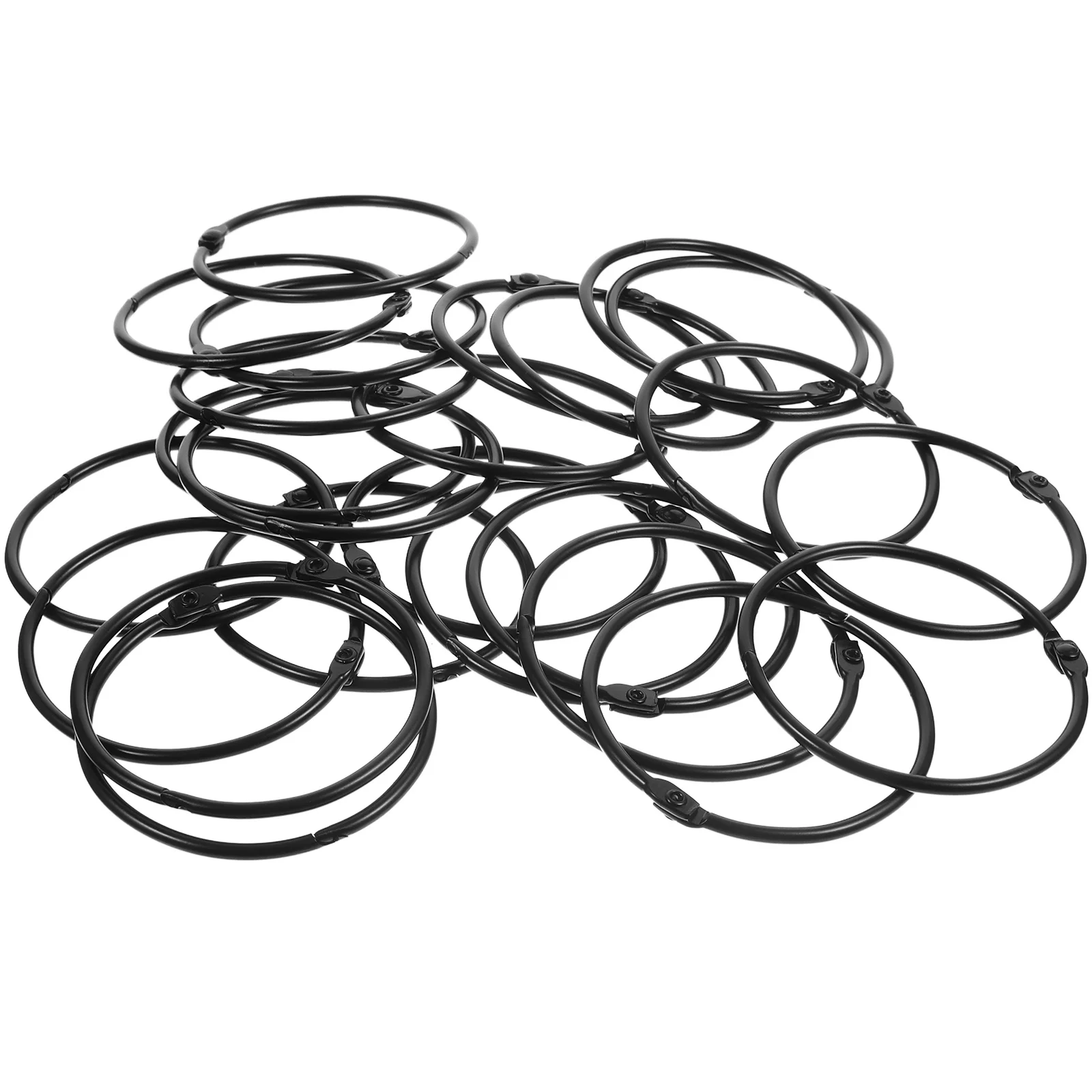24Pcs Metal Shower Curtain Rings Iron Built Strong Hold for Bath Curtains Fits Most Rod Types Easy Installation