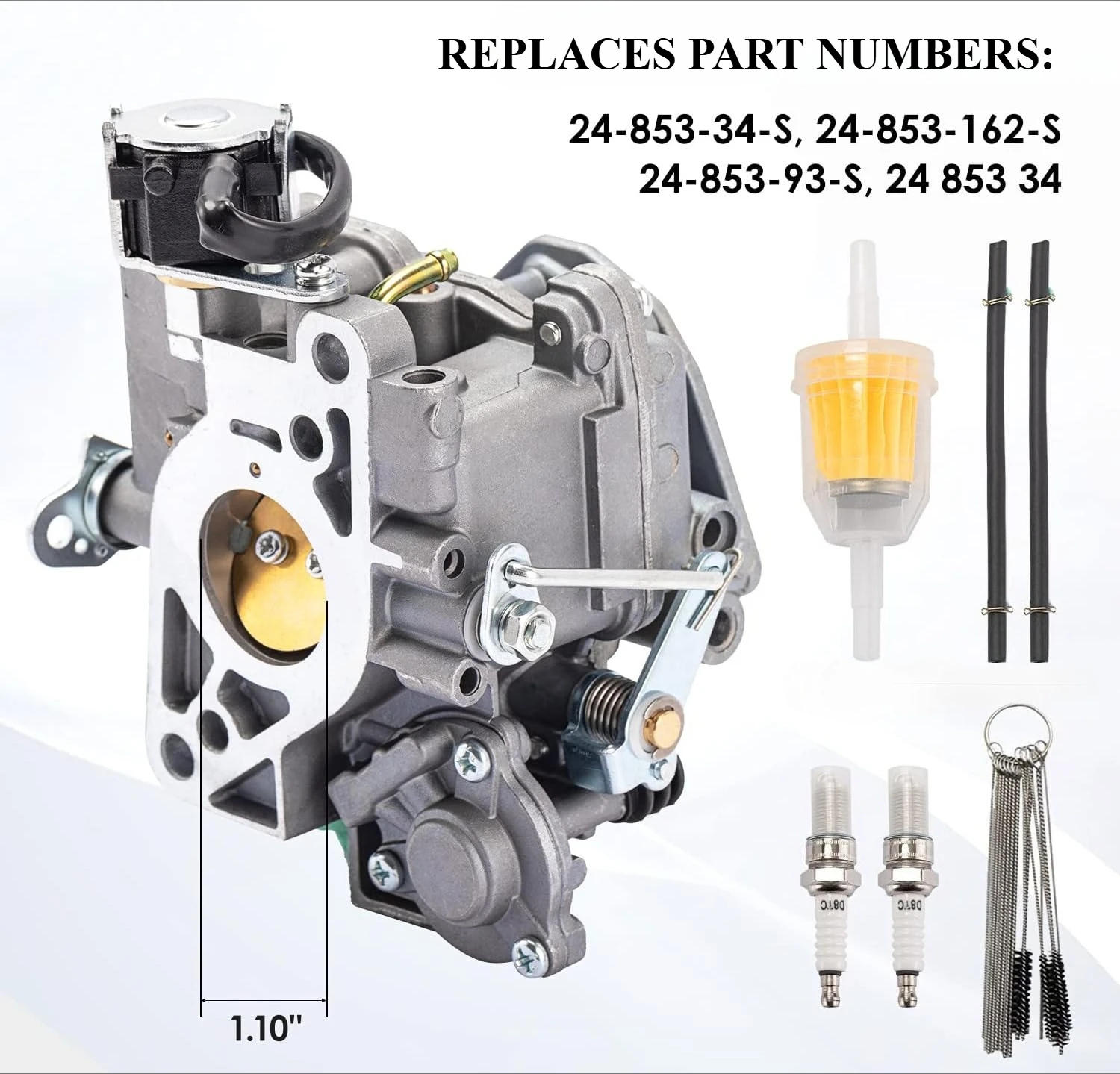 Carburetor Replaces for Kohler CarbCH25 CH730 25HP 27HP24-853-34-S 24-853-162-S 24-853-93-SLawn Mower with Accelerator Pump Carb