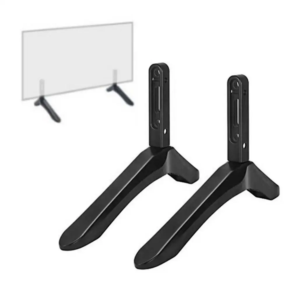 حامل تلفزيون على الطاولة لشاشة LCD LED بلازما مسطحة، حامل أرجل تلفزيون، قاعدة تلفزيون قابلة للتعديل، لا يتطلب ثقب ثلاثي القوائم