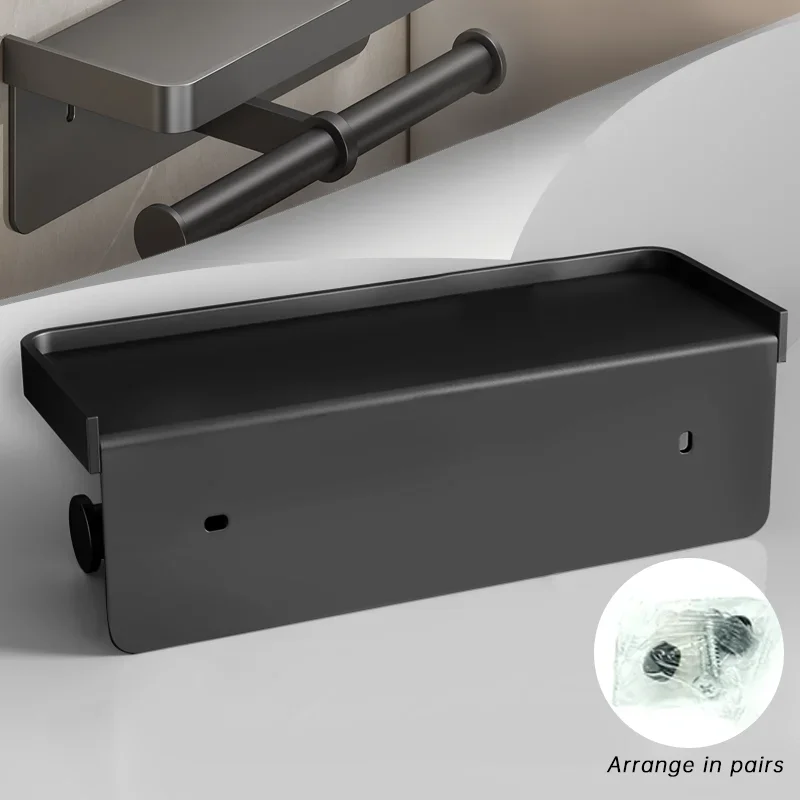 Toilet Paper Holder Wall-Mounted Aluminum Alloy Toilet Paper Holder Tissue Rack Bathroom Tissue Holder Bathroom Accessories