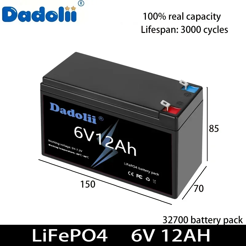 6 فولت LiFePO4 بطارية قابلة للشحن 5AH 8AH 10AH للأطفال لعبة كهربائية سيارة دراجة نارية عربة #1