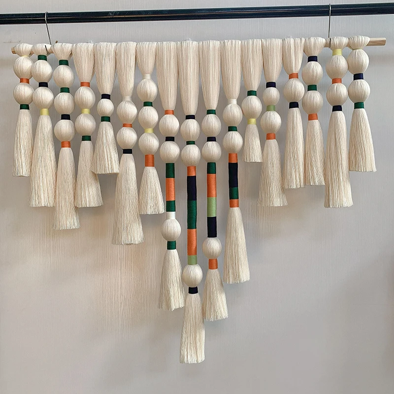 #￥Knot Tassel Fringe Backdrop Modern Minimalist for Boutique Retail Stock Display Background for Photography Macrame Wall Art