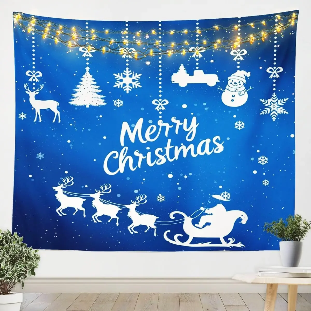 Cartoon Santa Claus Tapestry for Girls Boys Kids Small 51