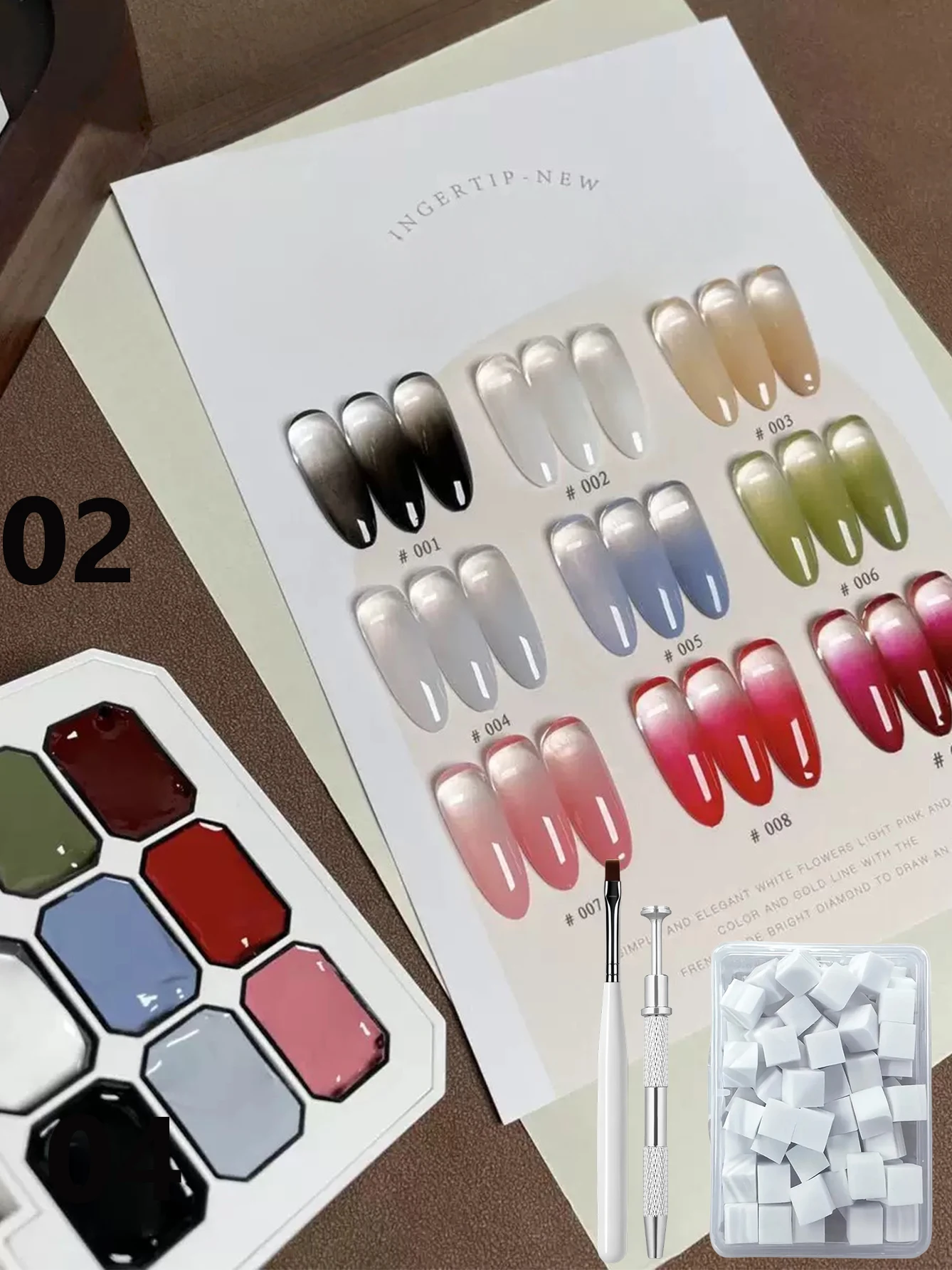 9 สีทึบเล็บเจล, สีเขียวสดใสสีฟ้าสีเหลืองสีแดงโคลนพุดดิ้งครีมเล็บเล็บจิตรกรรมเล็บชุดพร้อมแปรง