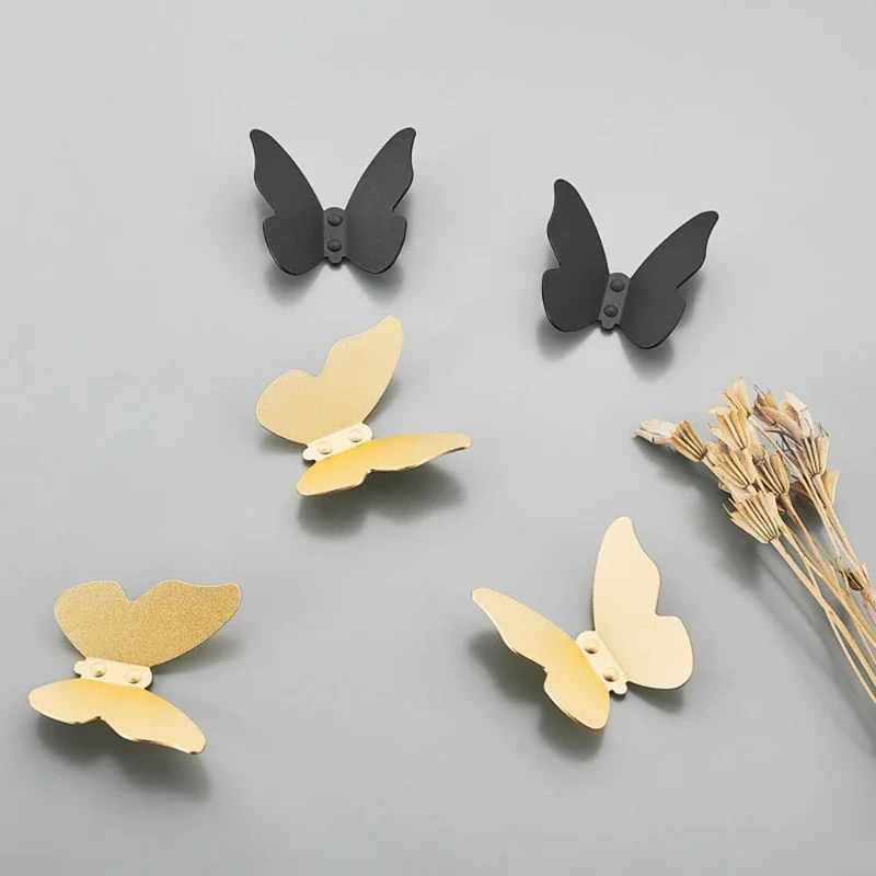 1/5/10pcs Creativity Butterflies Hooks Aluminum Wall Hook Key Towel Storage Hanger Home Decororation Kitchen Bathroom Organizer