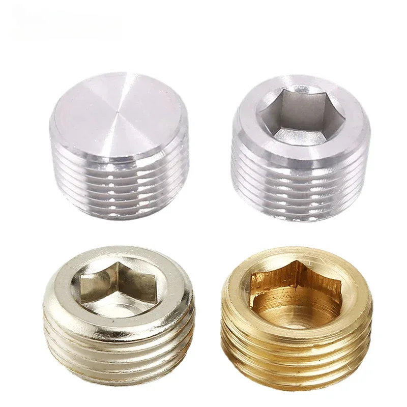 high quality Durable Nickel Plated Iron Pneumatic Fitting End Cap Plug for Air, 10Pcs/Lot M5 1/8 1/4