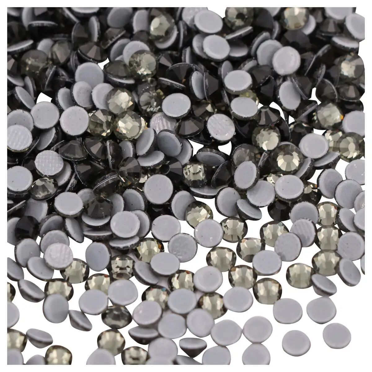 

High Quality DMC Black Diamond Iron On Hot Fix Rhinestones Gray Glass Crystals For Clothes Wedding Decoration