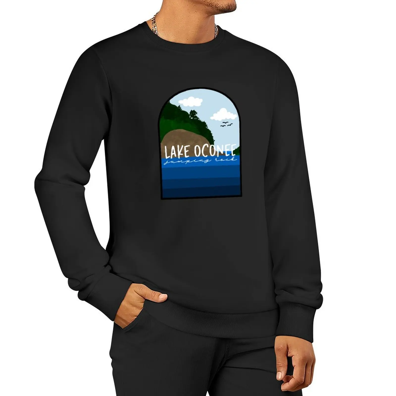 

The Lake Oconee Jumping Rock Pullover Hoodie anime clothing autumn jacket men oversize sweatshirt