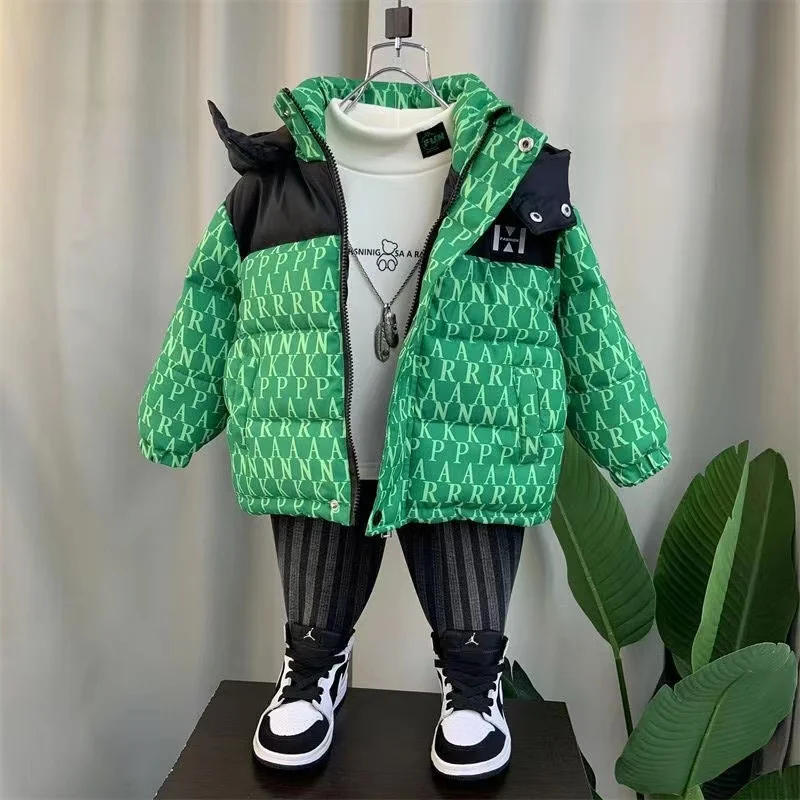 Children\'s Clothing Boys Cotton Jacket 2024 New Boys Winter Jacket Clothing Trend Children\'s Baby Winter Thick Cotton Jacket