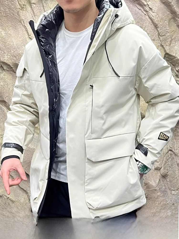 

Thiened Outdoor Men's down Jaet Tee-Proof Italian Luxury Winter Coat Bla Gold Series Wind ell 40 Series Technical F...