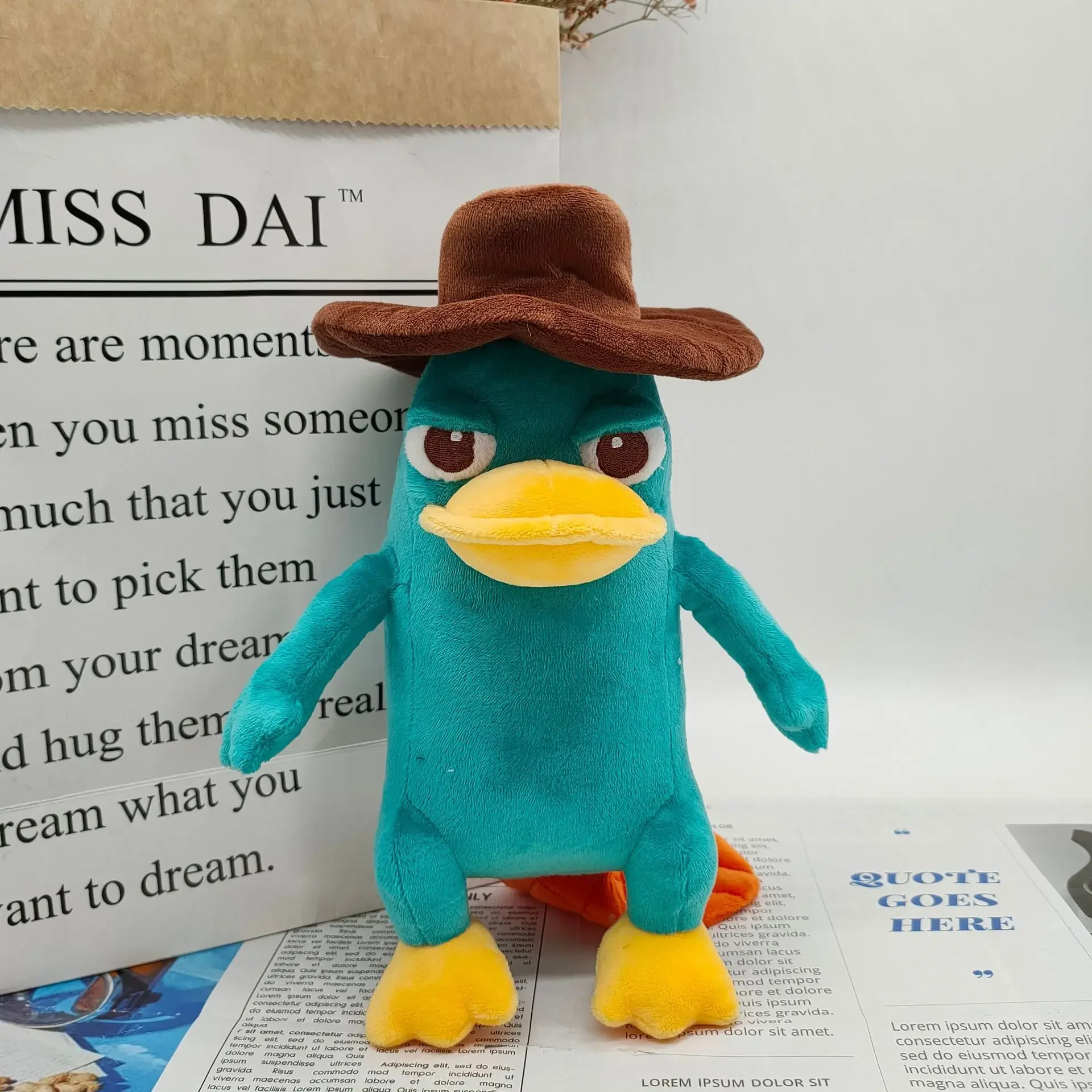 Cartoon Perry The Platypus Plush Toys Soft Doll Stuffed Animals Duck Plush Toys for Boys Girls Christmas Birthday Gift