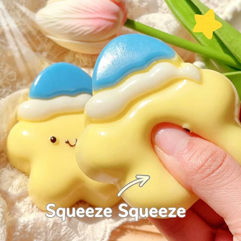 Cute Star Squishy Slow Rebound Stress Relief Fidget Toys Soft Mochi Squishy Sensory Anti-Stress Squish Squeeze Surprise Gift