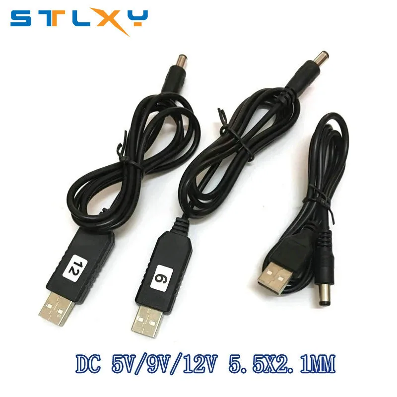 USB power boost line DC 5V to DC 5V / 9V / 12V Step UP Module USB Converter Adapter Cable 2.1x5.5mm Plug aokin