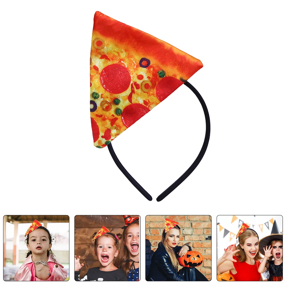 2pcs Pizza Headband Funny Crazy Hat Halloween Cosplay Christmas Costume For Adults Kids Italian Themed Party Decorations Props