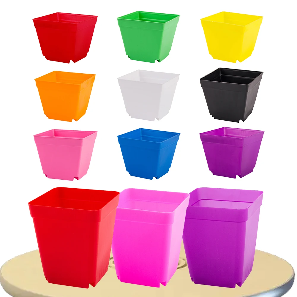 

Style AB Mini Basin Square Flower Pot Succulent Plant DIY Garden Colorful Multi Square Nursery Plant Seed Transplant Flower Tray