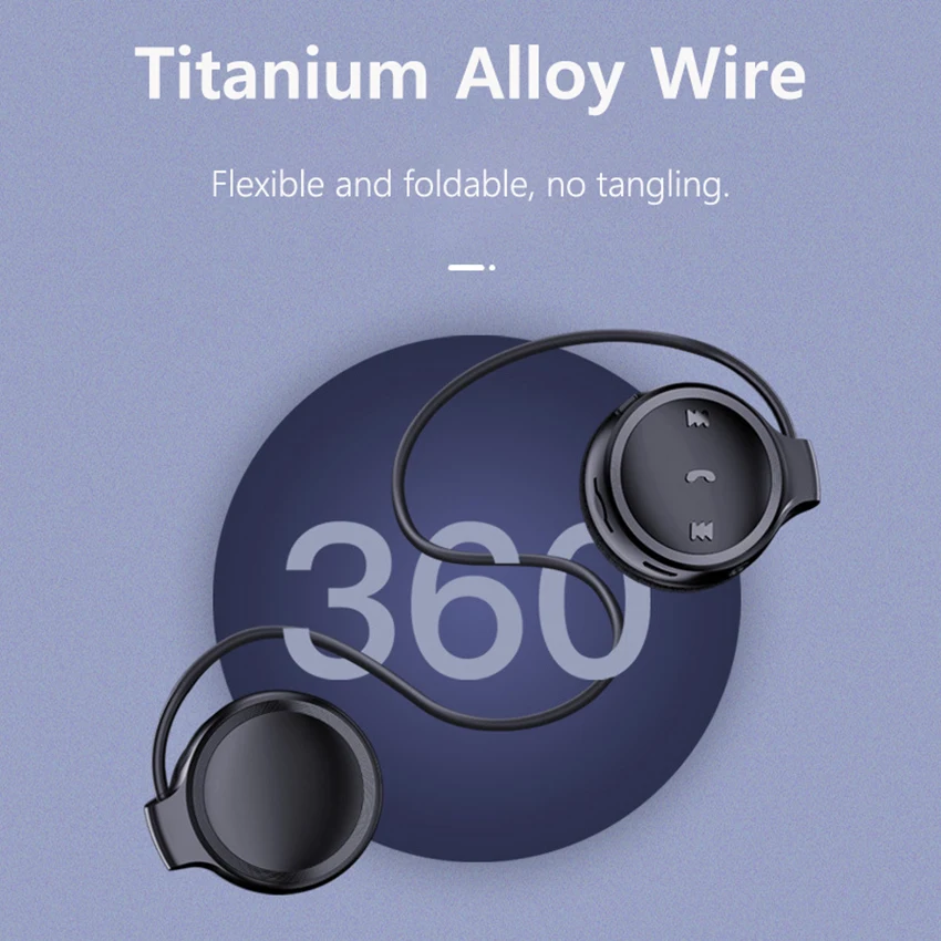 Neckband Sports Wireless Bluetooth Earphones Stereo Headphones MP3 Music Player Headsets TF Card Handsfree Mic for iPhone Xiaomi