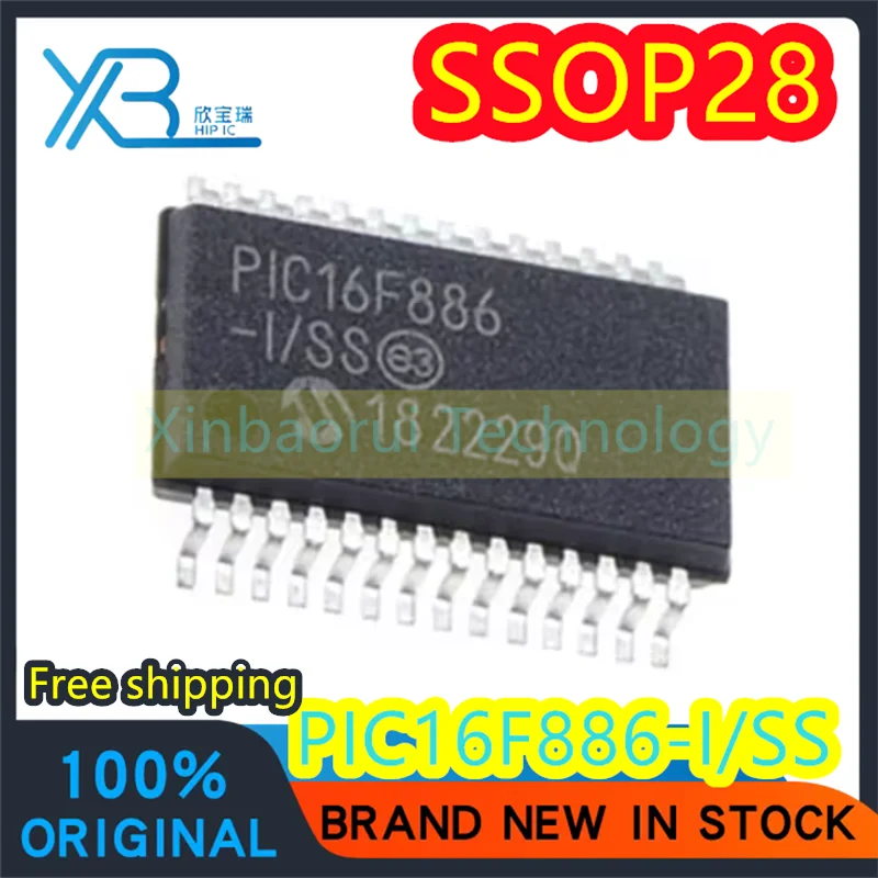 

(5/50pieces) PIC16F886-I/SS PIC16F886 SSOP-28 8-bit microcontroller microcontroller new original electronics spot Free shipping