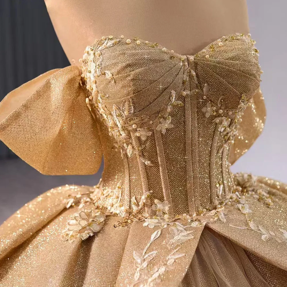 Elegant Sweetheart Luxury Evening Dress Lace-Up Back And Pearls Embroidery Customizable