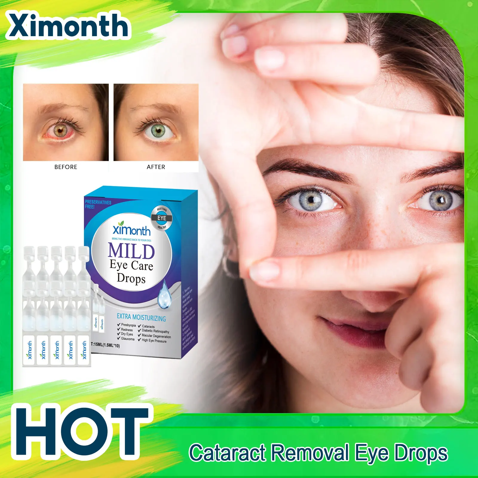 

Cataract Treatment Eye Drop Blurred Vision Cure Eyeball Black Shadow Removal Relieve Eyes Redness Dry Presbyopia Recovery Liquid