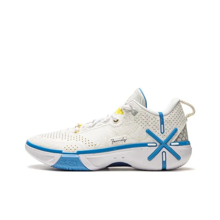 Li Ning Wade Shadow 6 Low top Basketball Shoes Men's White Blue ABPU029-10