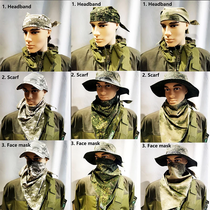 Mege Tactical Headscarf Camouflage Scarf AT-FG Kerchief Headcover Outdoor Multicam CS go Autumn Cap