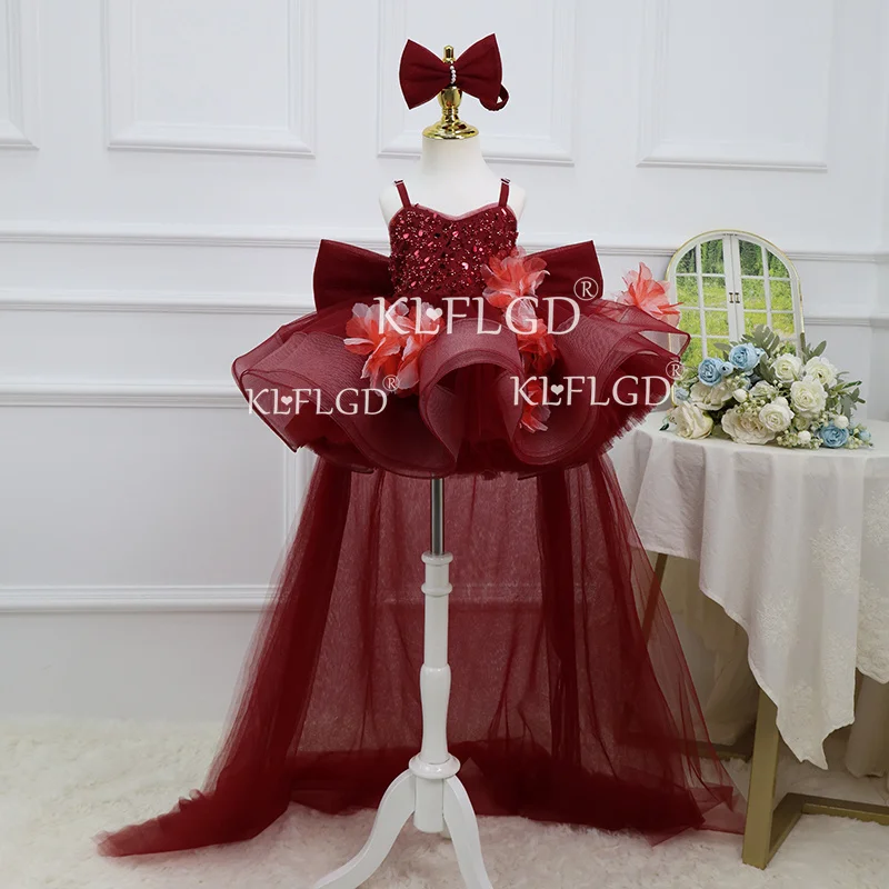 KLFLGD Wine red girl Luxury Evening Dress Women Elegant Long Gown Sleeveless Sequins Party Prom Dress Formal Wedding Guest Dress