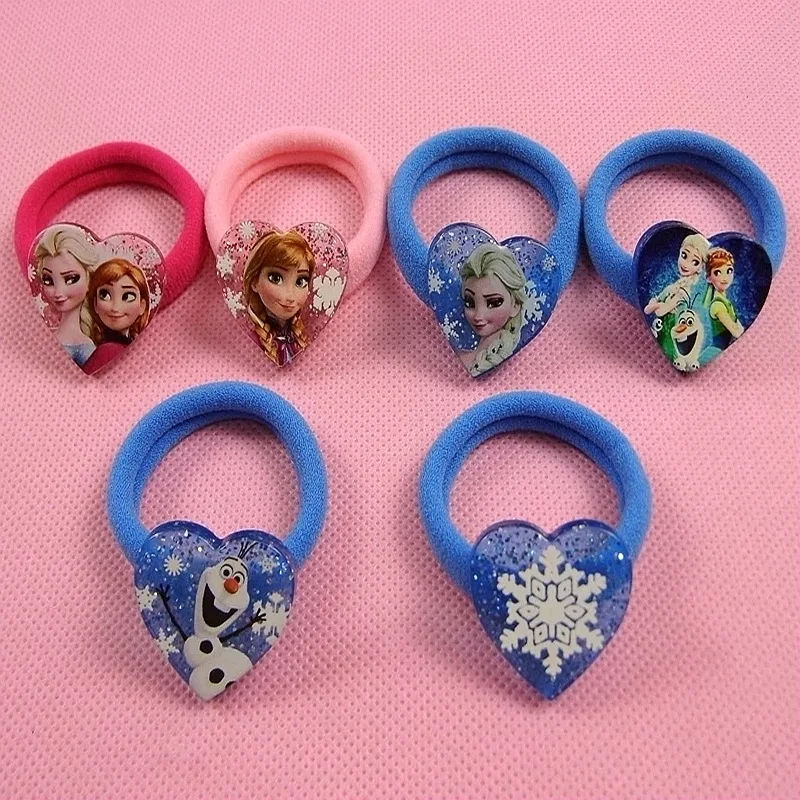 Disney-accesorios para muñecas de Frozen, banda para el pelo para niños, banda de goma, tocado, Elsa, Anna, joyería para muñecas, 2 unidades por lote