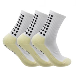 3 Pairs Men Anti Slip Football Socks Rubber Pads Thickened Towel Anti-skid Sports Socks Basketball Hockey Soccer Grip Socks