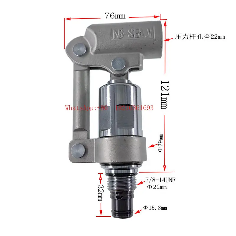 Hydraulic Manual Pressure Pump Threaded Cartridge Manual Pump LHP-10 with Pressure Bar Overflow Valve Block, Pressure Pump